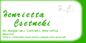 henrietta csetneki business card